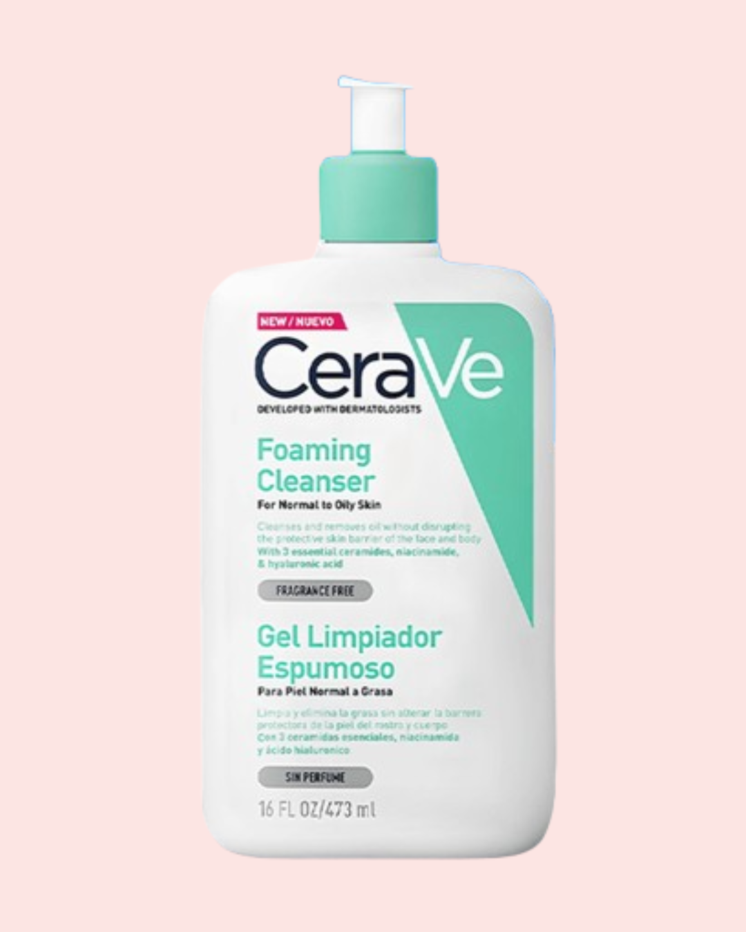 Gel limpiador espumoso CeraVe Piel Grasa de 473ml